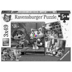 Puzzle - 44 csacska macska, 3 x 49 db