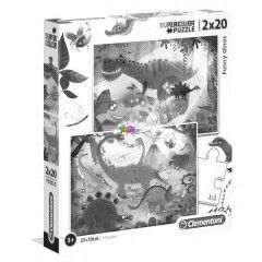Puzzle - Dinoszauruszos, 2x20 db
