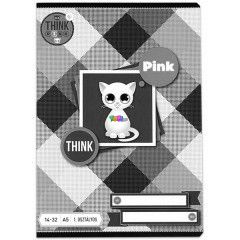1. osztlyos vonalas fzet  - Think Pink, A5, 14-32, rzsaszn-fekete