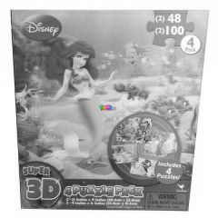 3D puzzle - Disney hercegnk, 2x48 s 2x100 db