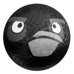 Angry Birds - Fekete madr - gumilabda, 13 cm
