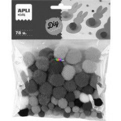 Apli - Pompon csomag vegyes színekben - 78 db-os