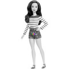 Barbie Barbie - Fashionistas Barbie - Barna haj, alacsony Barbie kk-cskos felsben
