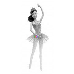 Barbie - Barna balerina baba, lila ruhban