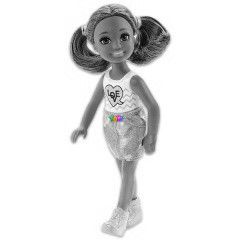 Barbie Chelsea Club - Barna br copfos Chelsea fehr szn felsben