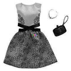 Barbie Divatrlet - Srga-fekete, mints ruha