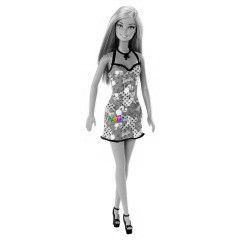 Barbie - Divatos Barbie rzsaszn-fehr ruhban