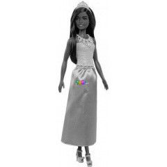 Barbie Dreamtopia - Barna bőrű hercegnő baba lila szoknyában