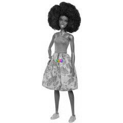 Barbie Fashionistas - Afro frizurs fekete Barbie, virgmints ruhban
