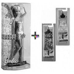 Barbie - Fashionistas Barbie, lila pttys ruhban, vlts ruhkkal