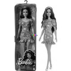 Barbie Fashionistas - Barna haj Barbie, virg mints ruhban, cipzras tartban