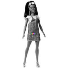 Barbie Fashionistas - Barna-kk haj baba farmerruhban