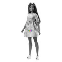 Barbie Fashionistas - Duci baba szivrvnyszn ruhban