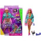 Barbie Fashionistas - Extravagns barna br rzsaszn haj baba kisegrrel
