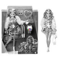 Barbie Fashionistas - Extravagns lila haj baba rzsaszn szettben