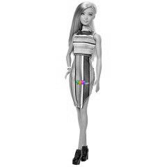 Barbie Fashionistas - Szke haj Barbie, cskos ruhban