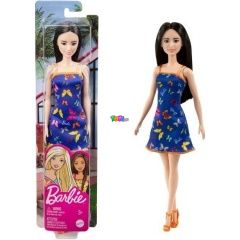 Barbie - Fekete hajú baba pillangó mintájú kék ruhában