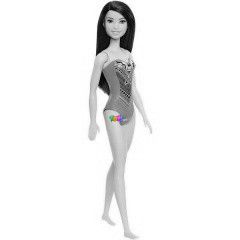 Barbie - Fekete haj Barbie mlyva szn, mints frdruhban