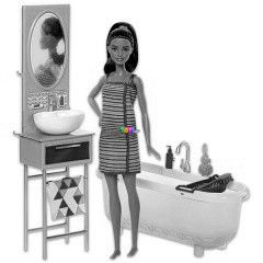 Barbie - Frdszoba barna haj Barbie-val