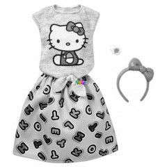 Barbie Hello Kitty - Szrke pl rzsaszn szoknyval
