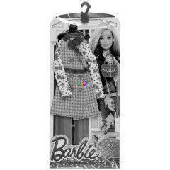 Barbie - Ruha kiegsztkkel - rzsaszn, kocks kabt