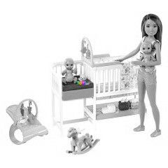 Barbie Skipper - Bbiszitter gyerekszoba szett