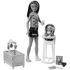 Barbie Skipper - Fnkos pls Barbie bbiszitter etetszkben l kisbabval