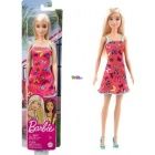 Barbie - Szke haj baba pillang mintj pink ruhban