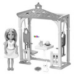Barbie - Szke haj Chelsea pavilonnal