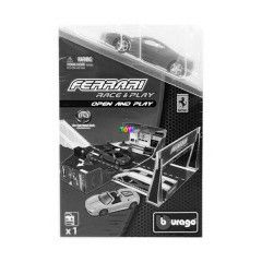 Bburago - Ferrari Open and Play szett - Ferrari 458, piros, 1:43