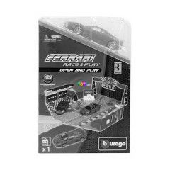 Bburago - Ferrari Open and Play szett - Ferrari Scuderia, piros, 1:43