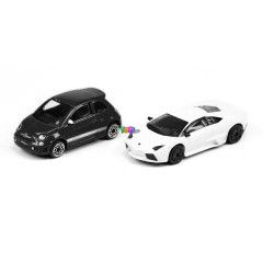 Bburago - Piros Abarth 500 s fehr Lamborghini Reventn, 1:43