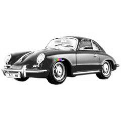 Bburago - Porsche 356B Coupe modellaut, piros, 1:24