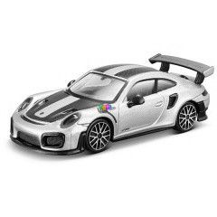 Bburago - Utcai autk - Porsche 911 GT2 RS, ezst szn, fekete cskkal, 1:43