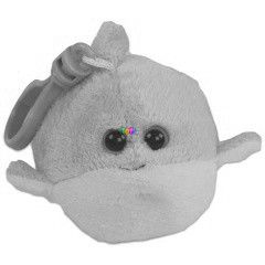 Beanie Ballz plssfigura manyag csattal - delfin, 9 cm
