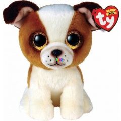Beanie Boos - Hugo, a barna-fehér kutya plüss - 15 cm