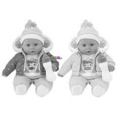 Bimbo - Kislny baba rzsaszn tli ruhban, cumisveggel, 41 cm
