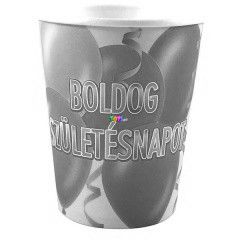 Boldog szletsnapot feliratos, 6 darabos paprpohr, 250 ml