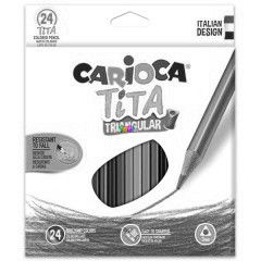 Carioca famentes hromszglet sznes ceruza kszlet, 24 darabos