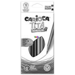 Carioca hromszglet famentes sznes ceruza kszlet, 12 darabos