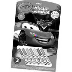 Crayola - 3 lapos szm szerinti kifest mini filcekkel - Verdk