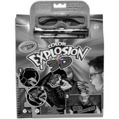 Crayola - Extrm 3D fekete rajzol fzet, filctollakkal