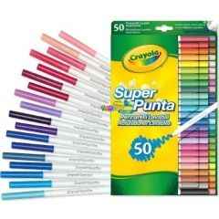 Crayola - Vékonyan és vastagon fogó lemosható filctoll készlet, 50 db