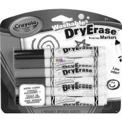 Crayola - Szrazon trlhet vastag filctoll, 6 db
