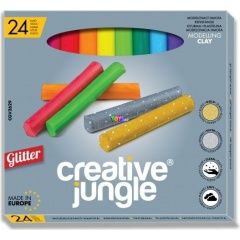 Creative Jungle - Grey 24 darabos gyurma - 2 db csillogós gyurmával