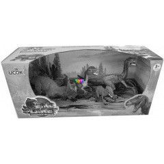 Dinoszaurusz szett - Velociraptor bbivel, 4 db-os