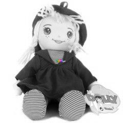 Dolly plssbaba - 32 cm, piros ruhban