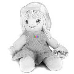 Dolly plssbaba - 45 cm, narancssrga-vilgoskk ruhban