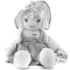Dolly plssbaba lila-rzsaszn ruhban - 45 cm