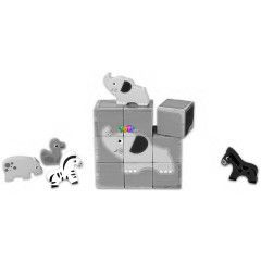 Fa kocka puzzle - llatok